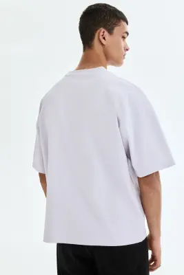T-shirt Oversized Fit en coton - Violet clair — photo 3