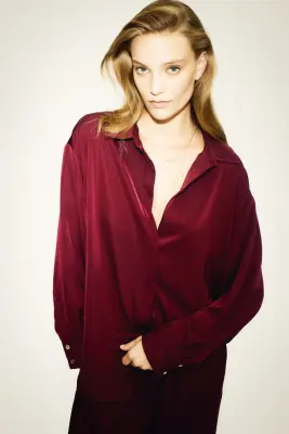 Chemise oversize - Rouge foncé — photo 2