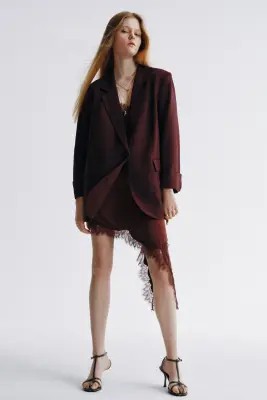 Blazer en lin mélangé - Violet prune — photo 1