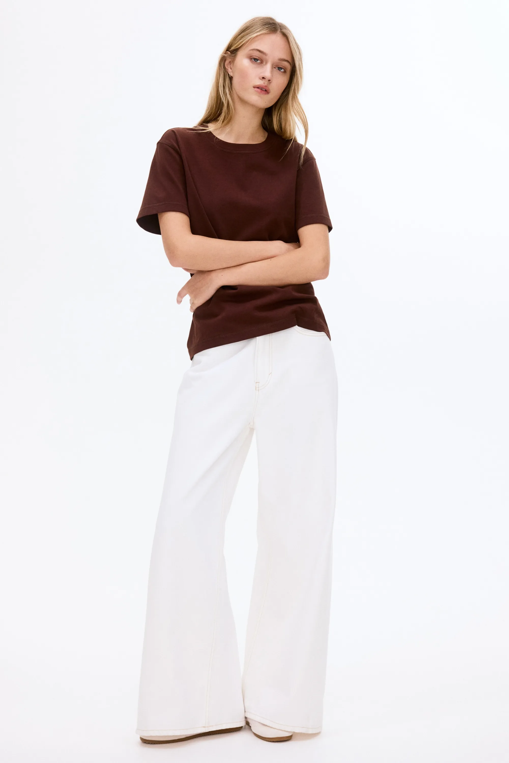 T-shirt oversize en coton - Marron