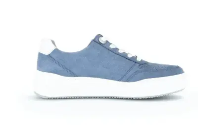 Baskets Gabor 86.568.26 Bleues - Cuir Nubuck Zip Largeur G Grande Pointure Femme — photo 4