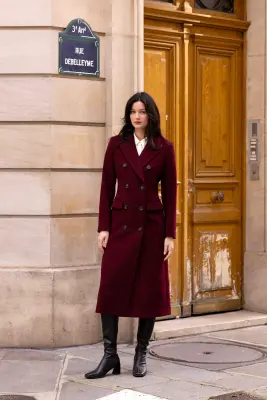 Frederick Wool Coat - Wine — photo 2