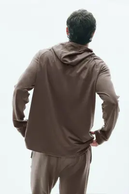 Hoodie de sport Regular Fit Recovery DryMove™ - Taupe — photo 3