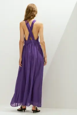 Robe à effet drapé - Violet — photo 3