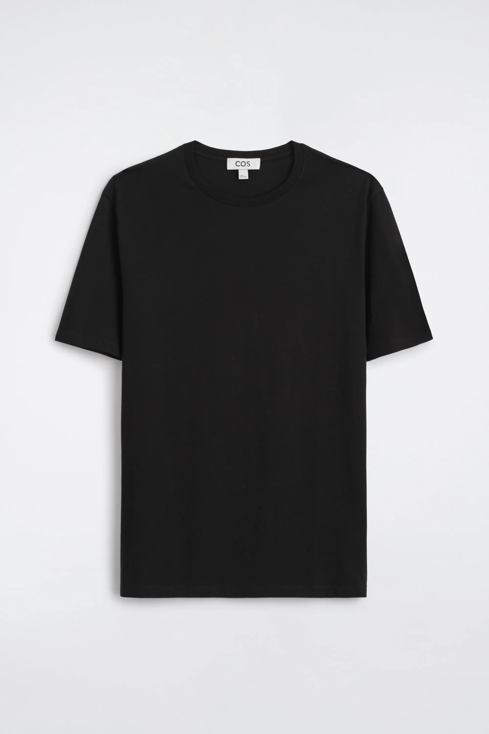 T-SHIRT À COL ROND EN COTON - NOIR