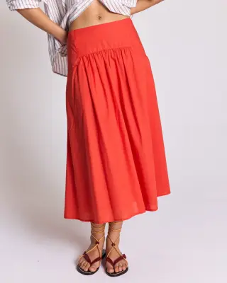 Jupe Calistelle rouge coquelicot — photo 3