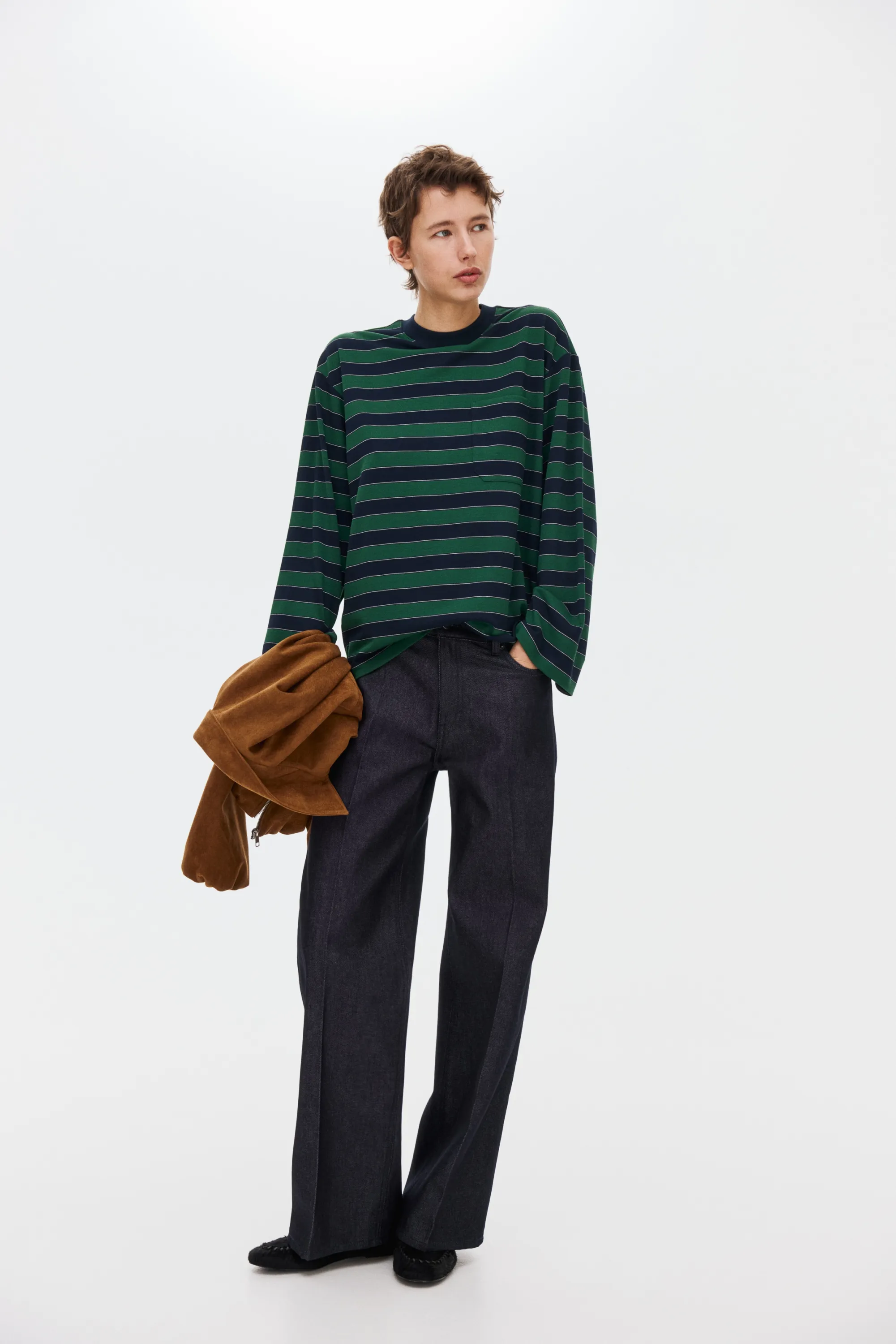 Top avec poche - Bleu marine/rayé