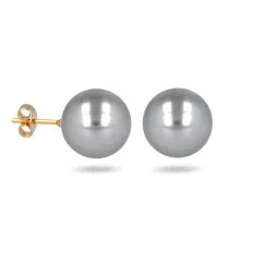 Boucles d oreille plaque or 6035-10mm-gris