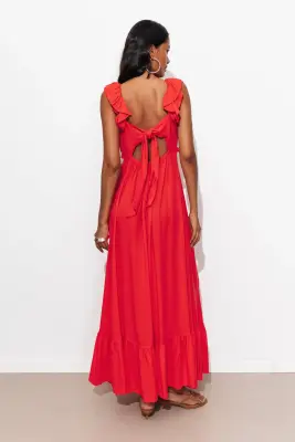 Robe longue à volants Femme — photo 4