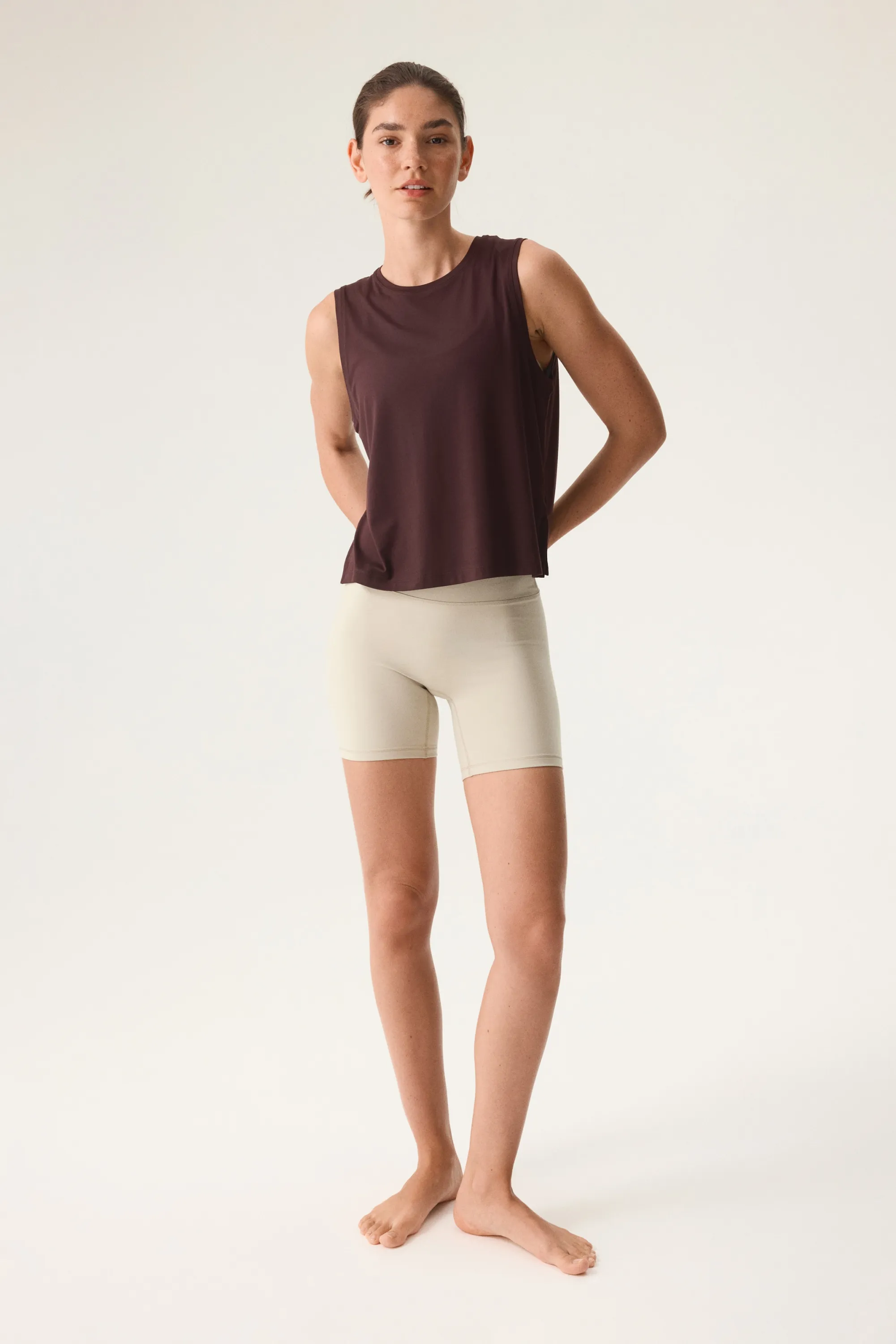 Débardeur de sport boxy DryMove™ - Prune chocolat