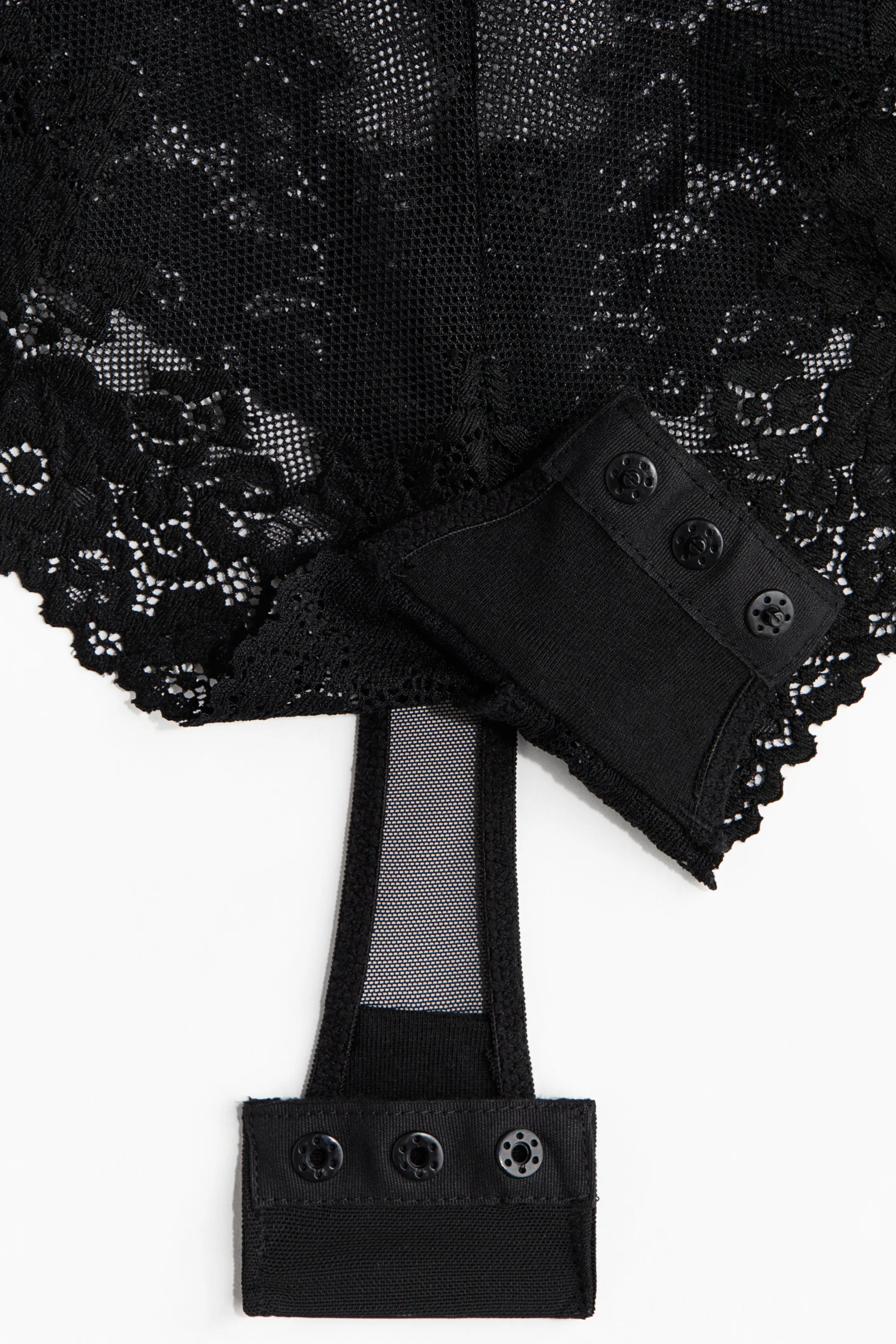 Body string push-up en dentelle - Noir