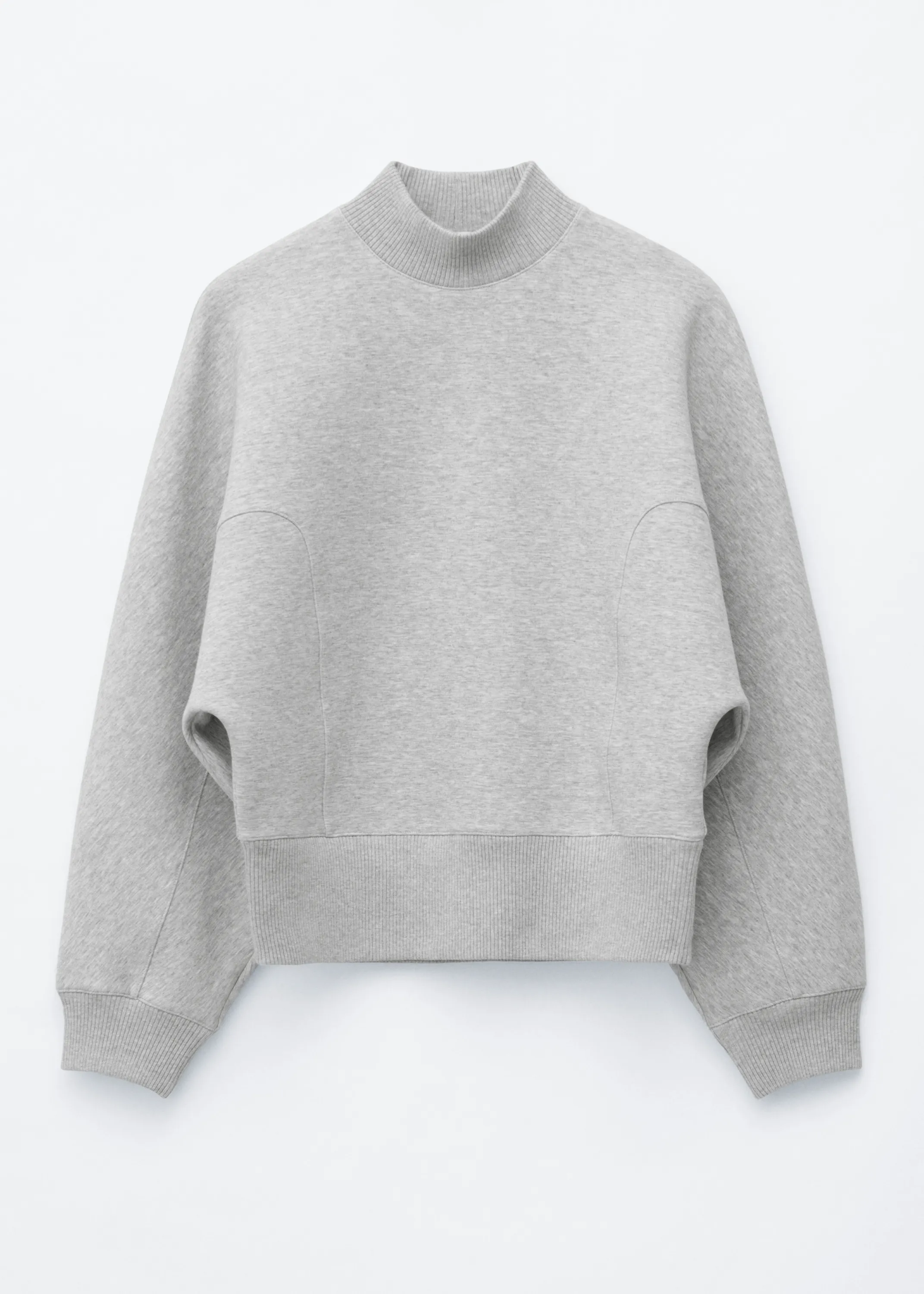 Sweat en néoprène à col montant - Gris chiné
