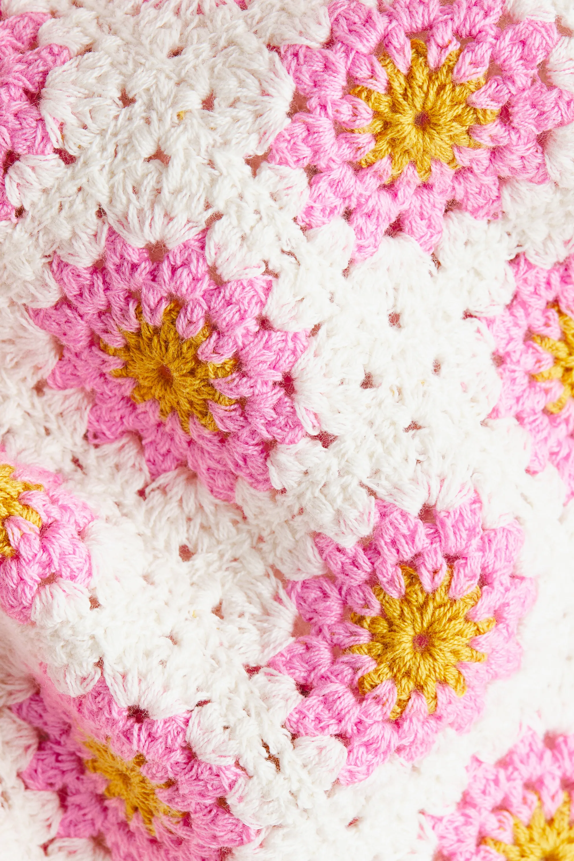 Ensemble 2 pièces en coton façon crochet - Blanc/rose
