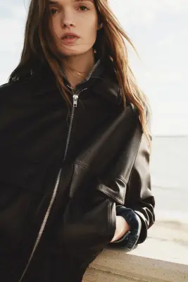 Veste en tissu enduit - Marron foncé — photo 3