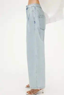 Barrel High Waist Ankle Jeans - Bleu denim clair — photo 2
