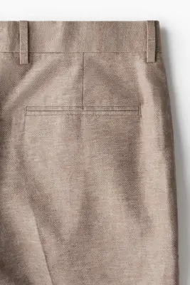 Pantalon chic Regular Fit en lin mélangé - Beige — photo 1