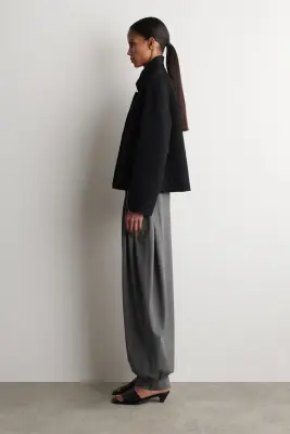 VESTE STRUCTURÉE EN LAINE DOUBLE FACE - NOIR — photo 2
