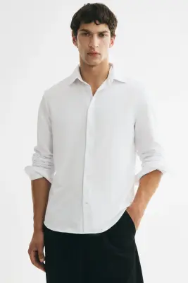 Chemise Four-Way Stretch Slim Fit - Blanc — photo 1