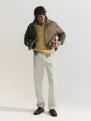 Chemise décontractée en coton - Taupe/Carreaux — photo 5