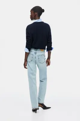 Straight High Jeans - Bleu denim clair — photo 2