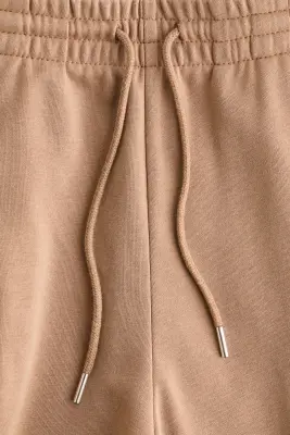 Pantalon avec cordon de serrage et plis - Beige foncé — photo 5