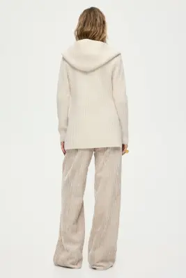 Pull à capuche en laine - Crème — photo 2
