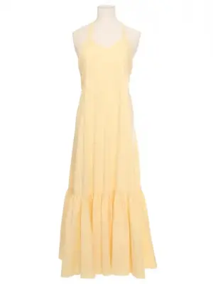 Robe longue dos nu en coton jaune pastel Retail price 500€ Taille S — photo 1