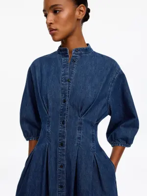 Robe en denim de coton - Bleu — photo 3