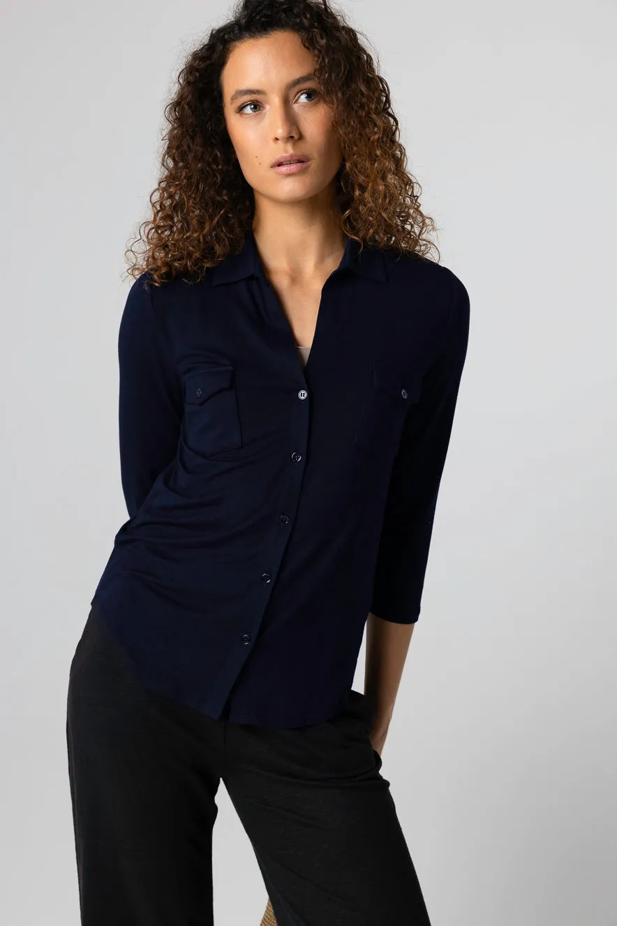 Chemise en viscose et élasthanne