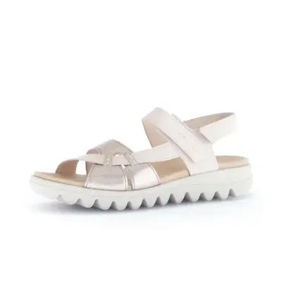 Sandales Gabor 64.813.22 Beige - Cuirs Velcro Talon Plat Grande Pointure Femme — photo 1