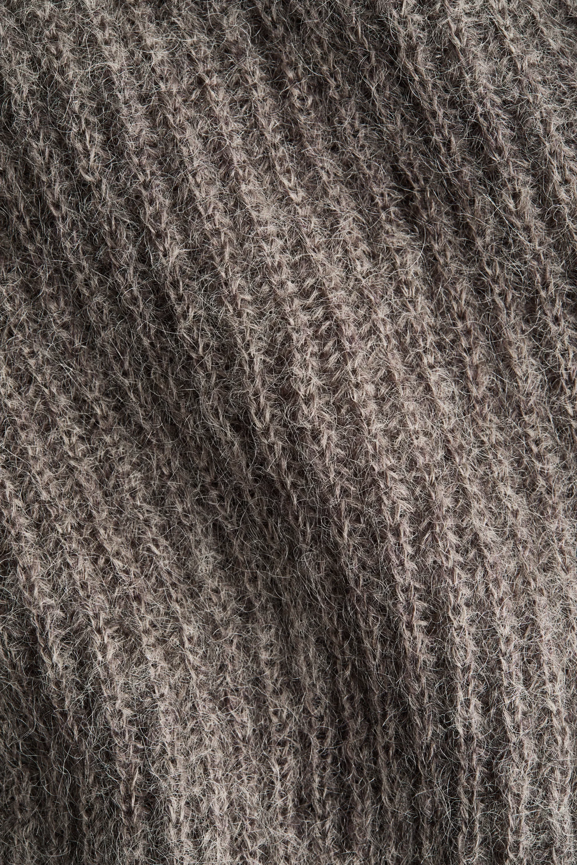 Pull oversize en mohair mélangé - Taupe foncé chiné