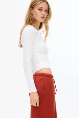 Pantalon jogger ample - Rouge rouille — photo 2