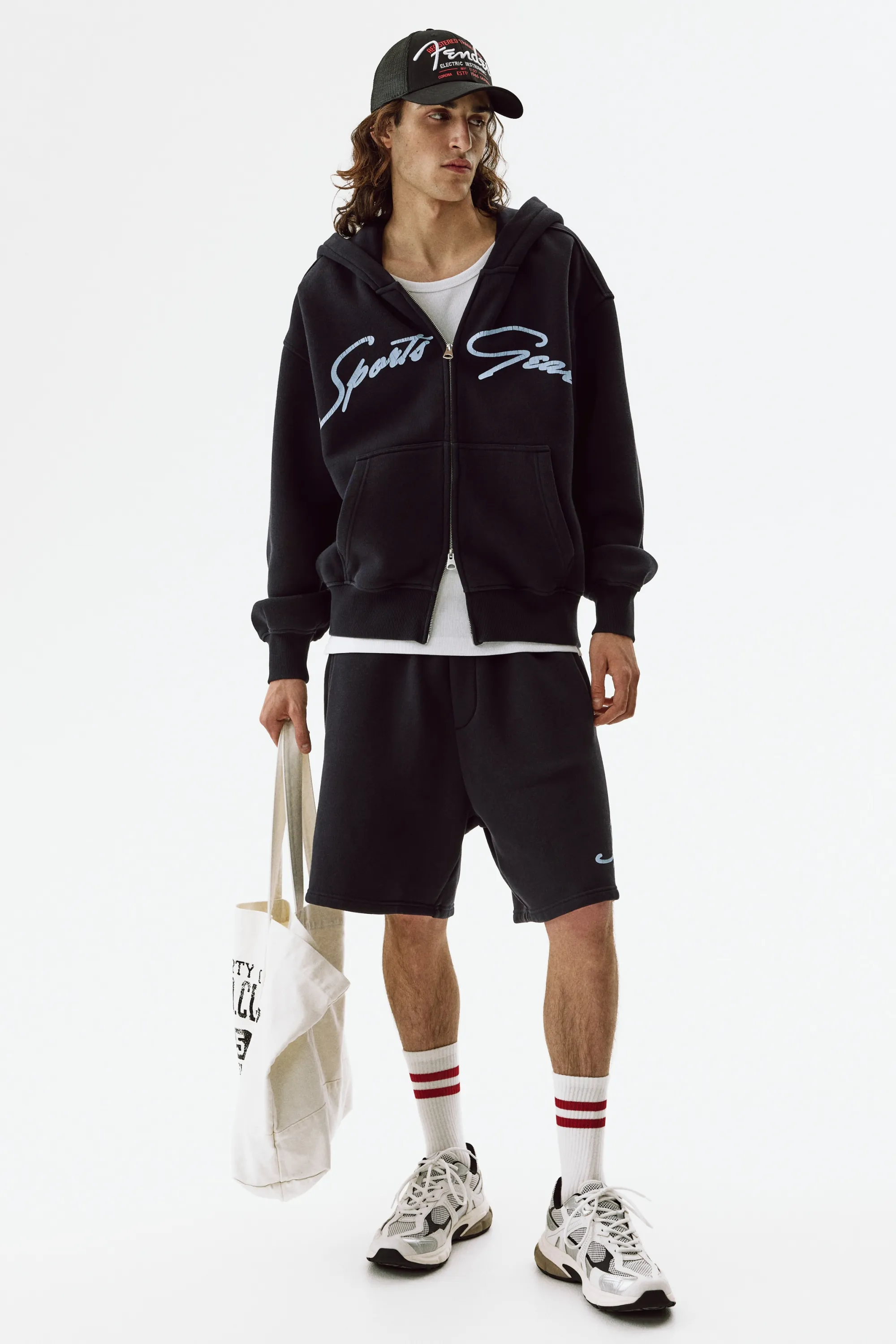 Veste à capuche zippée Oversized Fit - Bleu marine/Sports Gear