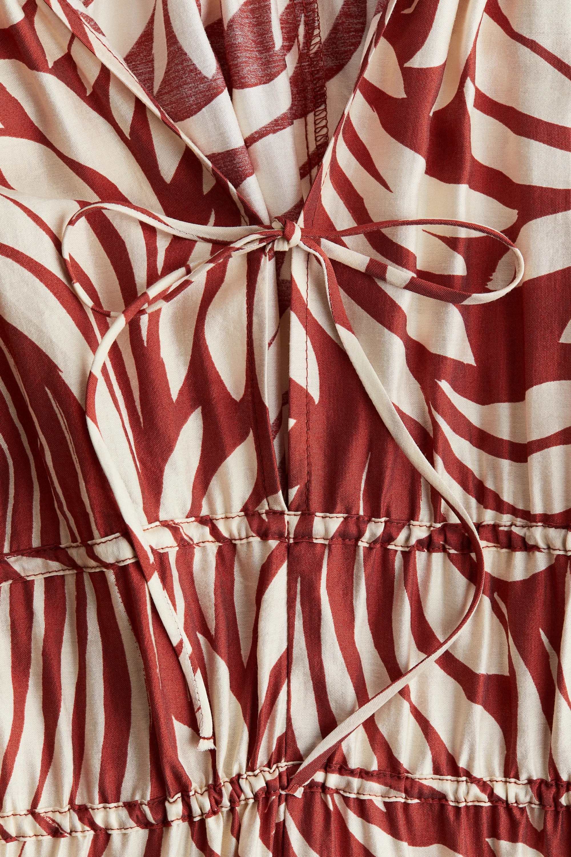 Robe oversize avec cordons de serrage - Rouge/motif