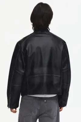 Veste racing en tissu enduit - Noir — photo 4