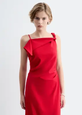 Robe à bretelle torsadée - Rouge — photo 3