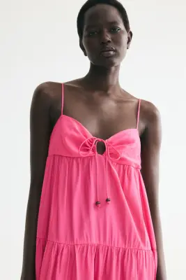 Robe à étages avec bretelles fines - Rose — photo 2