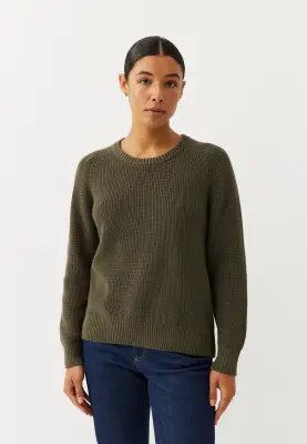 Le pull en coton - Kaki — photo 4