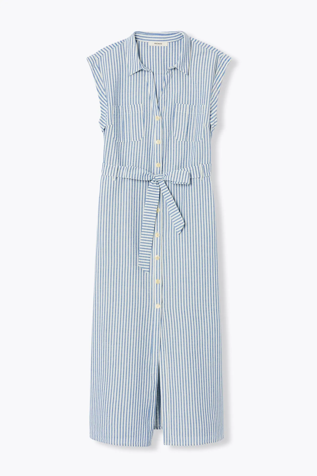 Robe mi-longue ceinturée Femme