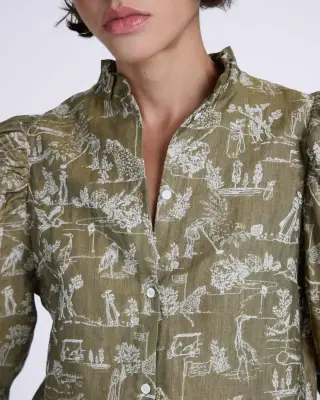 Chemise Elvy imprimé Toile de jeu kaki — photo 2