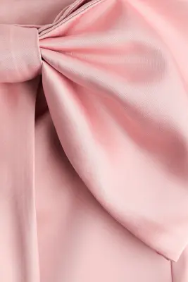 Jupe en satin avec nœud - Rose clair — photo 4
