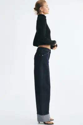 Barrel Regular Waist Jeans - Bleu denim foncé — photo 2