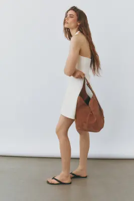 Robe dos nu en denim - Blanc — photo 4