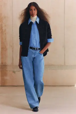 VESTE OFFICIER EN LAINE DOUBLE FACE - BLEU MARINE — photo 5