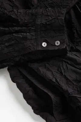 Robe portefeuille en tissu texturé - Noir — photo 3