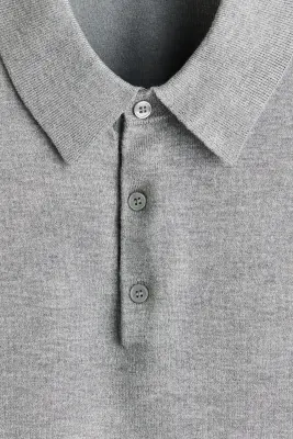 Polo Regular Fit - Gris chiné — photo 5