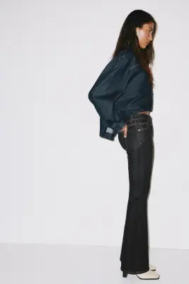 Flared Low Jeans - Noir denim — photo 2