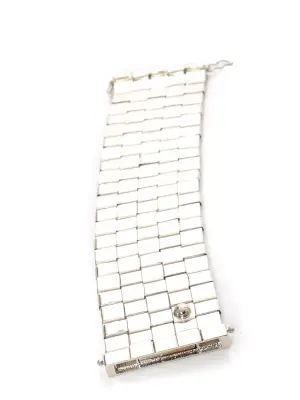 Bracelet manchette TILLY damier en argent Prix boutique $515 Taille S/M — photo 4