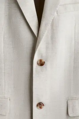 Veste Regular Fit en lin mélangé - Beige — photo 2