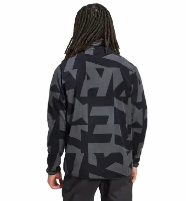 ADIDAS SWEAT ZIP POLAIRE TERREX Noir Gris — photo 4
